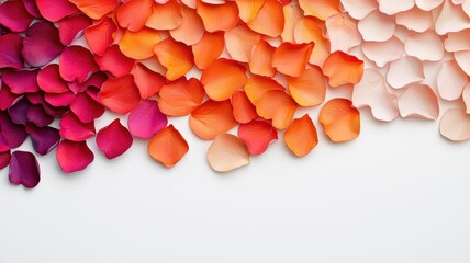 Obraz premium Flower petals, arranged for rangoli, closeup, 3D illustration