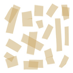 Stylized Adhesive Tape Vector Icon Set