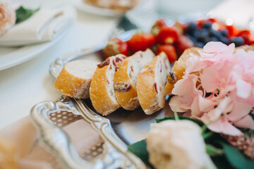 morning table setting with breakfast