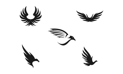 Set of bird symbol logo design vector