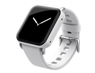 Modern White Smartwatch with Minimalist Design on Transparent Background