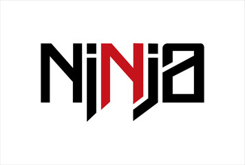 ninja typography logo icon design vector © gunaonedesign