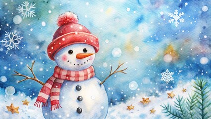 Christmas watercolor background.Festive New Year illustration for greetings,invitations and printing on seasonal cards