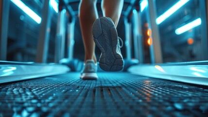 Fototapeta premium Closeup athlete runners feet moti picture