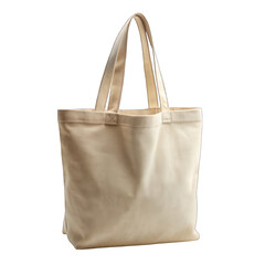 A white bag with a gold buckle and a tan handle on transparent background