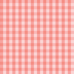 Peach color gingham checkered tablecloth
