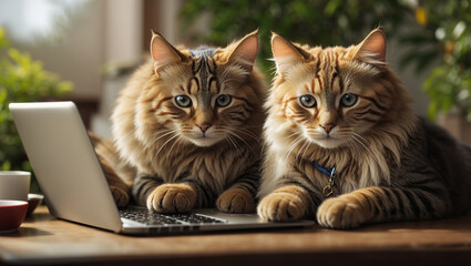 two kittens on a white background