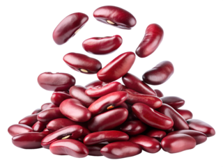 Falling red beans isolated on transparent background png
