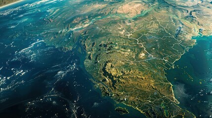 Satellite View of Greece: A Picturesque Mediterranean Peninsula