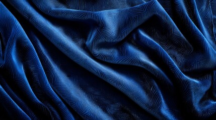 Blue Velvet Fabric Texture.