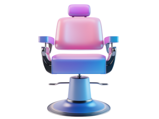 Modern barber chair with a vibrant gradient design in a contemporary barbershop setting