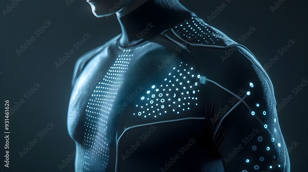 Poster a piece of smart clothing embedded with advanced health sensors that provide real time data on postu