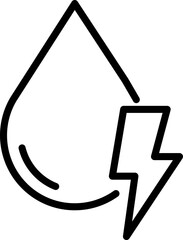 Water drop icon. Lighting symbol. Linear style.