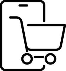 E-commerce icon. Mobile symbol. Linear style.