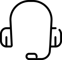 Earphones icon .Support symbol. Linear style.