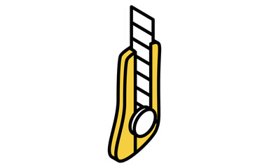 Isometric simple line drawing tool icon, cutter