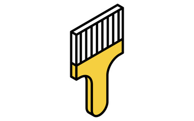 Isometric simple line drawing tool icon, Brush