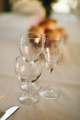 wine glasses on a table