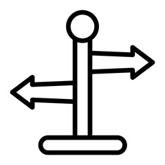 Direction Signs Vector Line Icon
