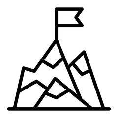 Mountains Vector Line Icon
