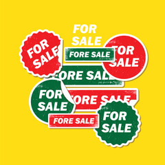 Sale Stickers shop product tags, labels or sale posters and discount banners vector sticker icons templates