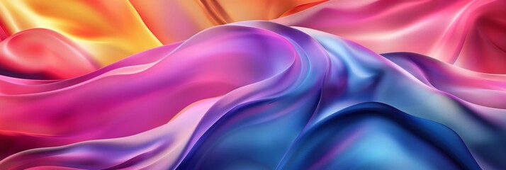 Obraz premium A vibrant, shiny silk wave with dynamic swirls in an abstract, liquid-like background