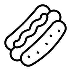 Hotdog Vector Line Icon