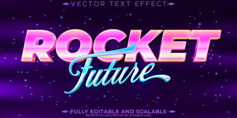 Vintage 80s text effect, editable retro future and cyber space text style