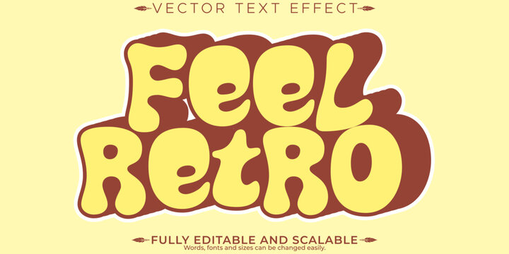 Retro editable text effect, editable trippy and psychedelic text style