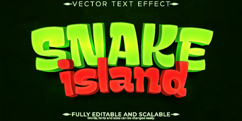 Snake editable text effect, editable island and reptile text style