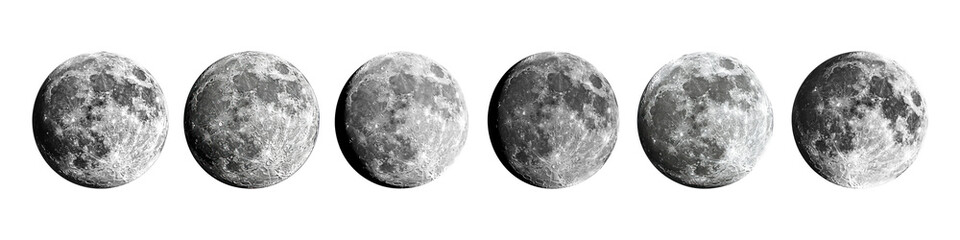 Naklejka premium Full moon png cut out element set
