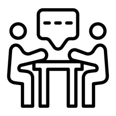 Meeting Vector Line Icon
