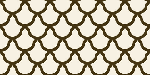 Elegant scales pattern traditional motif original design seamless vector background. Fish scale, dragon skin texture. Modern japanese style fabric textile swatch. Easy to recolor all over print block  © akilev