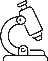 Microscope icon. Laboratory symbol. Linear style.