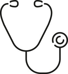 Stethoscope icon. Cardiology symbol. Linear style.