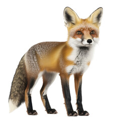Obraz premium Cunning Fox Isolated on Transparent Background, Ideal for Wildlife Themes and Educational Projects