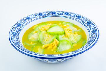 A bowl of loofah egg soup