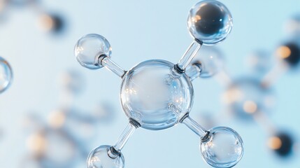 Close-up of a molecular model, abstract and scientific.