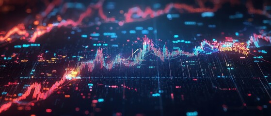 Obraz premium Dynamic stock market trading data