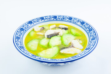 A bowl of loofah fish soup