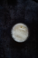 beer foam on the background of a table in a cafe
