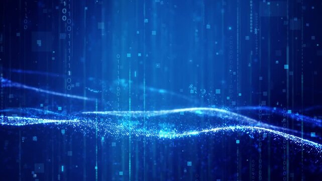 Futuristic HUD interface with holographic elements and rotating data matrices, ideal for tech and cyber security themes.