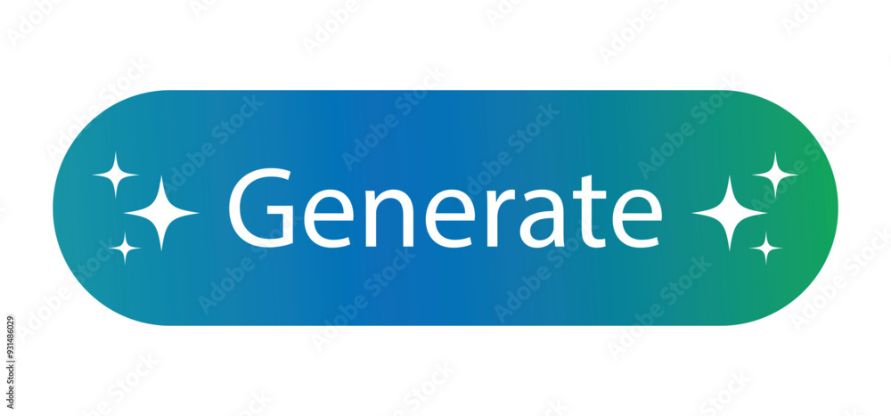Poster generate button for ai service. command prompt to generative ai icon with star symbol for app, websi