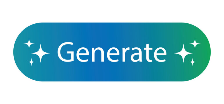 generate button for ai service. command prompt to generative ai icon with star symbol for app, website, ui, ux. transparent png and vector illustration.