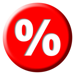 3d red percent symbol