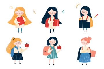 Cartoon of a girl smiling 