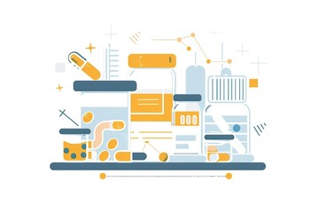 Obraz premium Illustration of pharmaceutical drugs