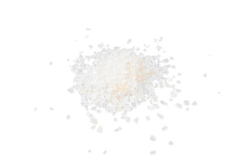 pile of big stoned white salt isolated on white or transparent png