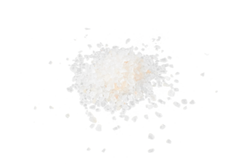 pile of big stoned white salt isolated on white or transparent png
