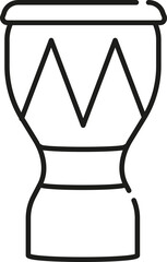 Djembe Icon. Drum symbol. Linear style.